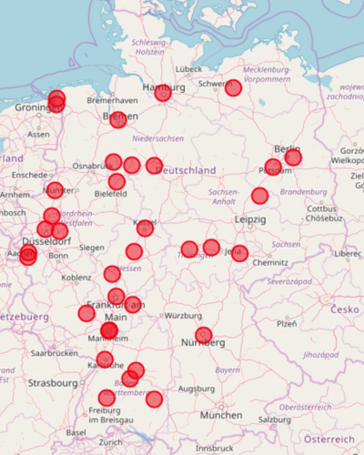 interactive Overview Map of German Handbell Choirs