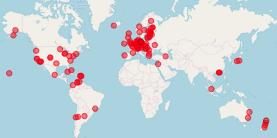 interactive Overview Map of worldwide Handbell Choirs and Institutions